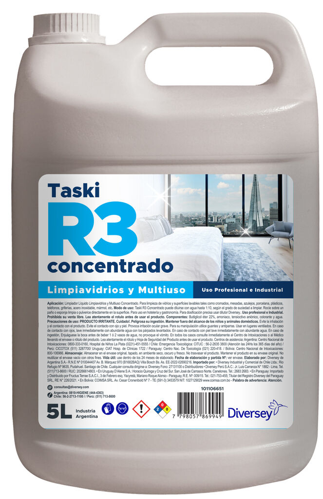 TASKI R3 CONCENTRADO 4x5L - LIMPIA VIDRIOS Y MULTIUSOS CONCENTRADO
